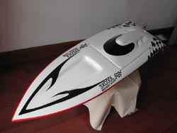 White Racing Fiberglass Brushless Electric RC Speed Boat